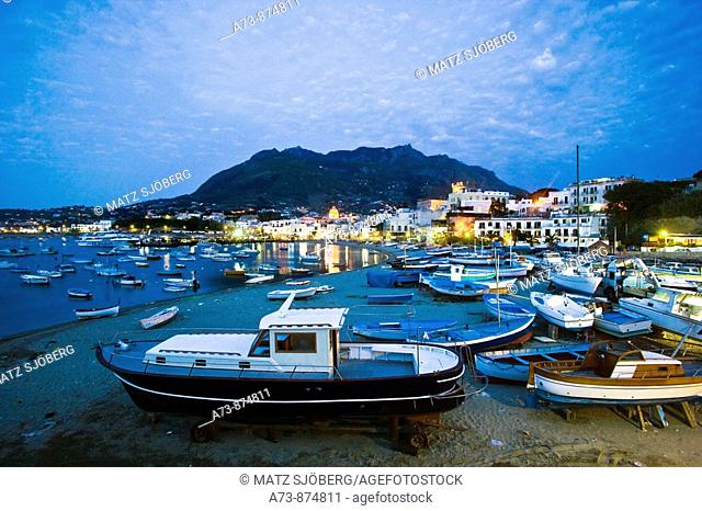 Forio as seen from the port, Ischia. Campania, Italy