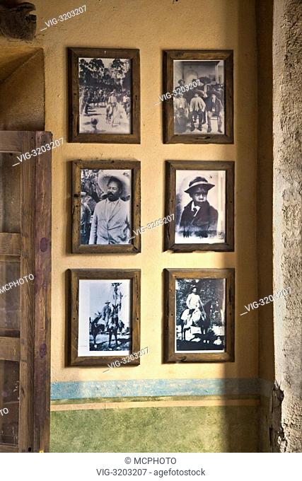 Old historical PHOTOGRAPHS in a bar - MINERAL DE POZOS, GUANAJUATO, MEXICO - 01/01/2012
