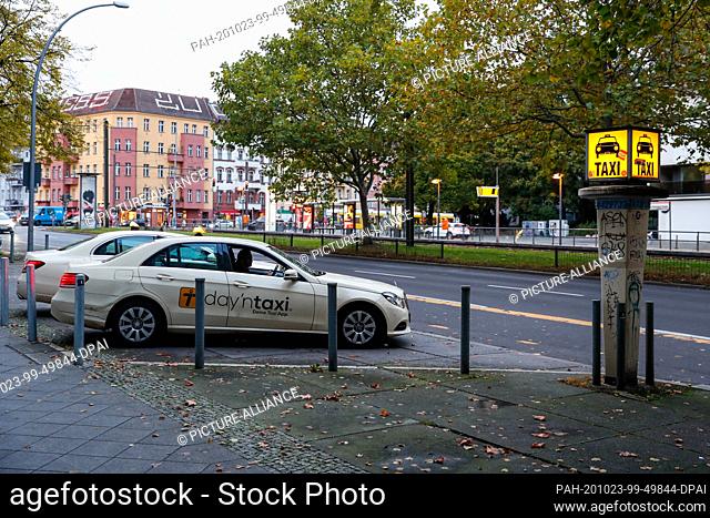 22 October 2020, Berlin: A taxi stand on Danzig Street. Photo: Gerald Matzka/dpa-Zentralbild/ZB. - Berlin/Berlin/Germany