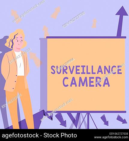 Text showing inspiration Surveillance Camera, Business overview Closed Circuit Television transmit signal on monitors