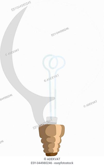 Illustration of lamp. Vector cartoon glass lamp and cartoon lamp design isolated on white background. Cartoon lamp bulb object electricity art and interior...