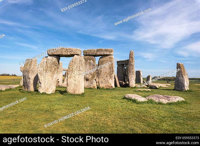 Stonehenge an ancient prehistoric stone monument near Salisbury, UK, UNESCO World Heritage Site