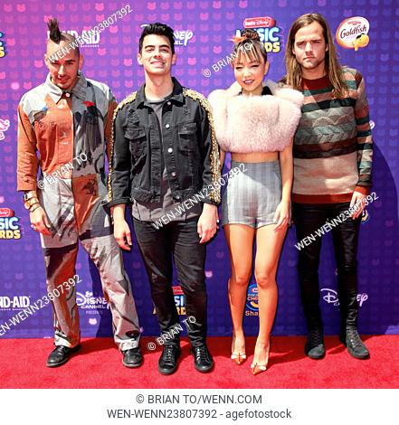 Celebrities attend 2016 Radio Disney Music Awards at Microsoft Theater. Featuring: Cole Whittle, Joe Jonas, JinJoo Lee, Jack Lawless, DNCE Where: Hollywood