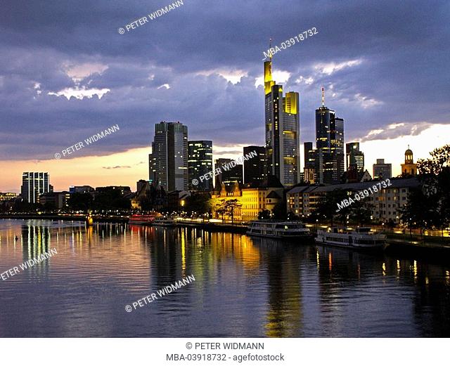 Germany, Hesse, Frankfurt am Main, skyline, night