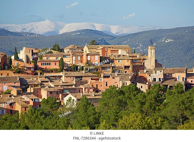 Roussillon with Mont Ventoux in background, Provence, France