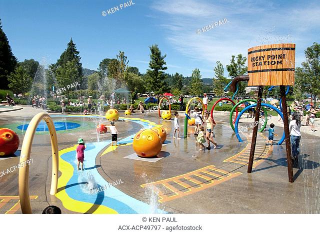 The spray park at Rocky Point Park in Port Moody, British Columbia, Canada