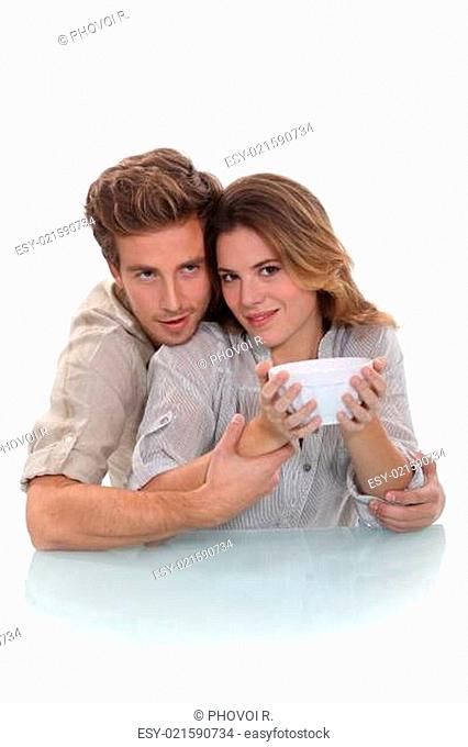 Couple with a bowl