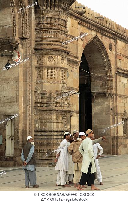 India, Gujarat, Ahmedabad, Jama Masjid, Mosque, people