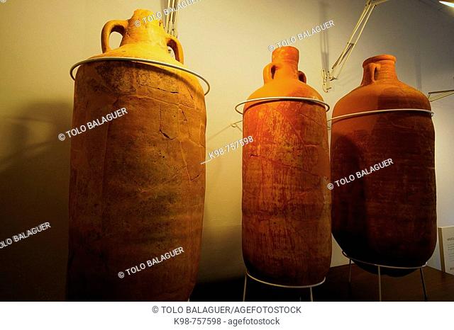 Punic amphoras preserved in the Musem of Minorca, Mao. Minorca, Balearic Islands, Spain