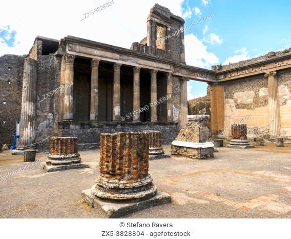 The tribunal of the basilica (area on which the magistrates were seated). The Basilica can be dated between 130-120 BC. and represents one of the oldest...