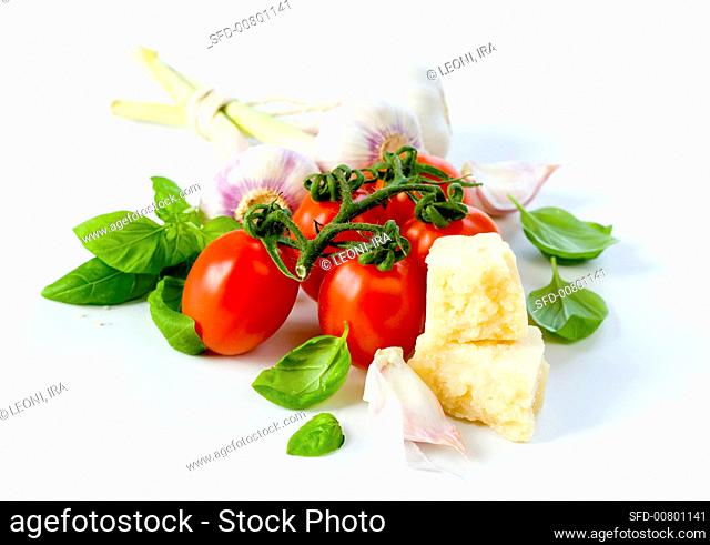 Tomatoes, Parmesan, garlic and basil