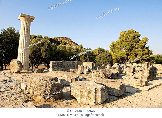Greece, Peloponnese Region, Olympia, listed as World Heritage by UNESCO, the Zeus Temple