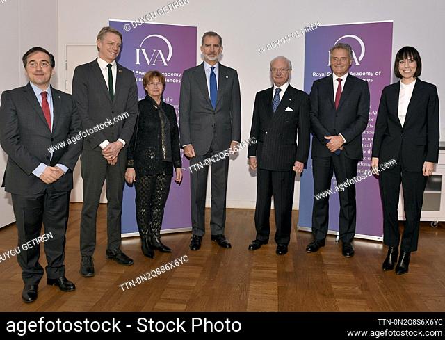 King Felipe and King Carl Gustaf participate in a seminar at the Swedish Academy of Engineering Sciences, IVA, in Stockholm, Sweden, Nov. 25, 2021