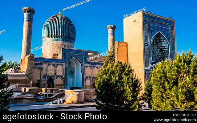 Gur-e-Amir or Guri Amir (Tomb of the King), a mausoleum of the Asian conqueror Timur in Samarkand, Uzbekistan