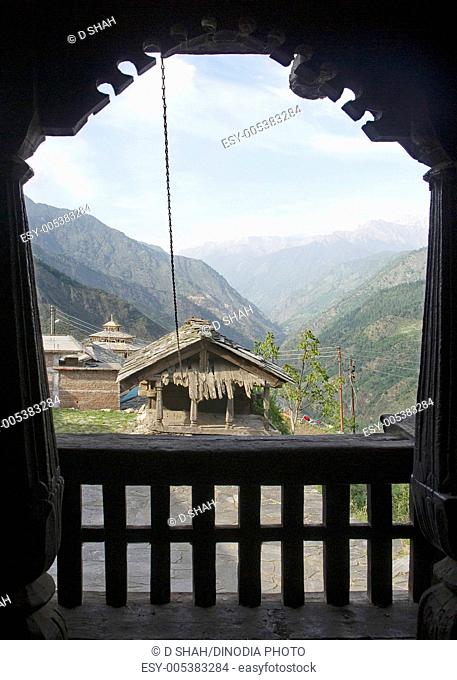 Through window Raithal Village , Uttaranchal , India