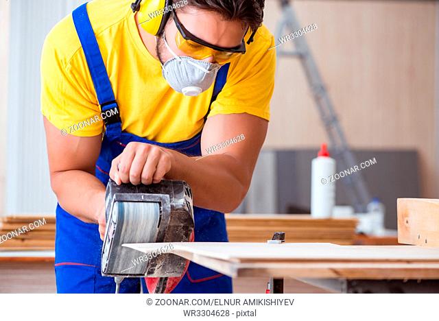 Carpenter working in the workshop