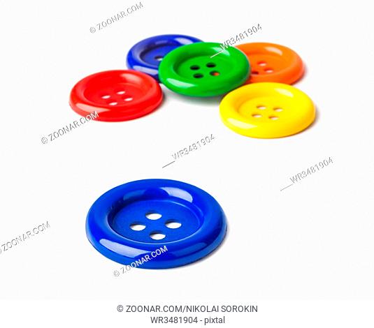 Multicolored buttons isolated on white background