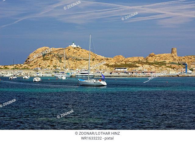 Ile Rousse, rock with lighthouse, Balagne, Corsica