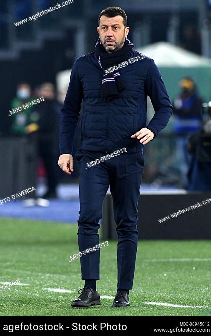 Sampdoria trainer Roberto D'Aversa during the Roma-Sampdoria match at the stadio Olimpico. Rome (Italy), December 22nd, 2021