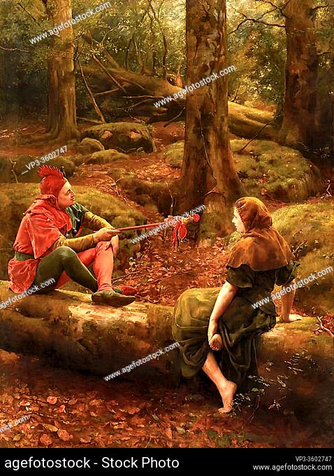 Collier John - in the Forest of Arden (Touchstone and Audrey) - British School - 19th Century