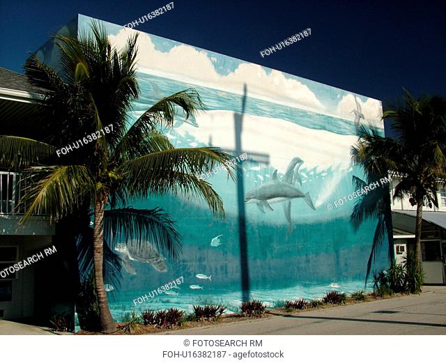 Sarasota, FL, Florida, City Island, MOTE Aquarium, Anne & Alfred Goldstein Marine Mammal Center, wall mural
