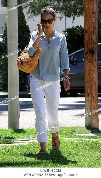 Jordana Brewster, dressed casusally, on her way to Lemonade for lunch Featuring: Jordana Brewster Where: Los Angeles, California