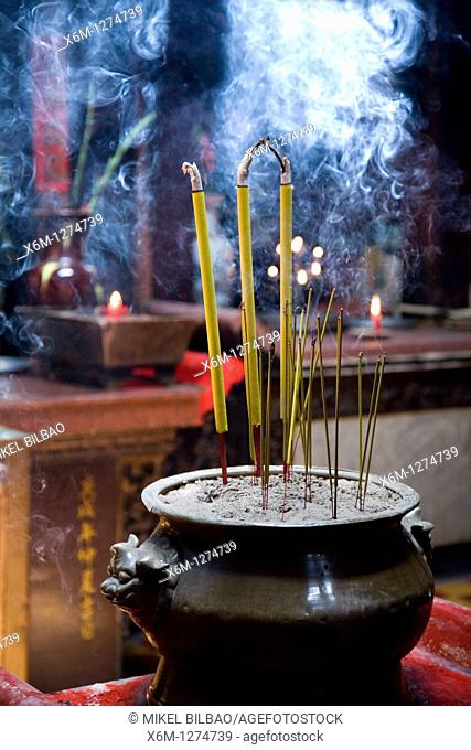 incense sticks in the Taoist Jade Emperor Pagoda Chua Ngoc Hoang  Saigon or Ho Chi Minh City, Vietnam, Asia
