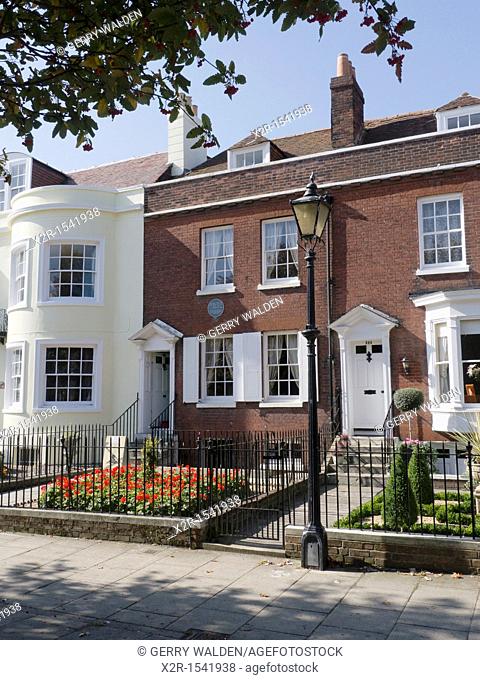 The Regency styled birthplace of Charles Dickens, the famous English writer and diarist, in Old Commercial Road, Portsmouth in Hampshire, England