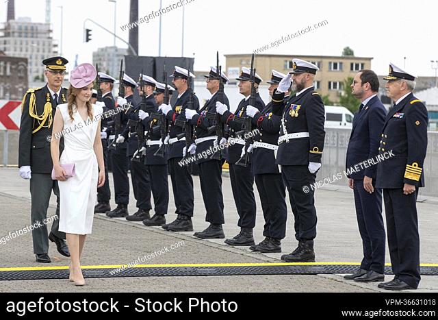 Crown Princess Elisabeth arrives for the baptism ceremony of the new research vessel RV Belgica with the Belgian Crown Princess, in Ghent