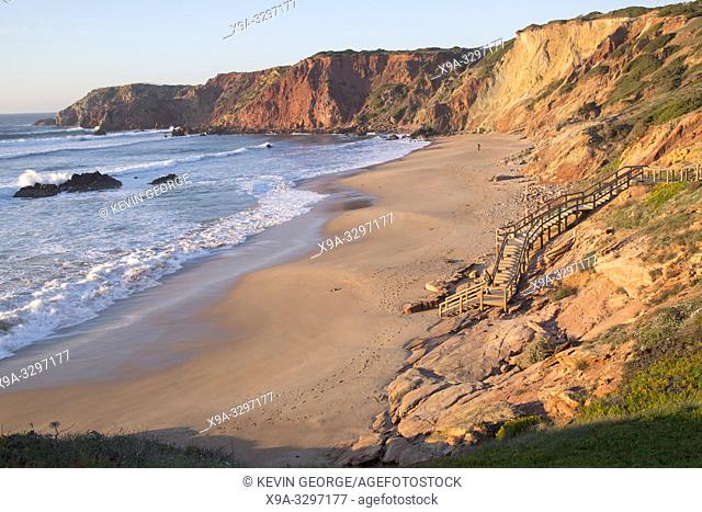 Cliffs at Amado Beach; Algarve; Portugal; Europe