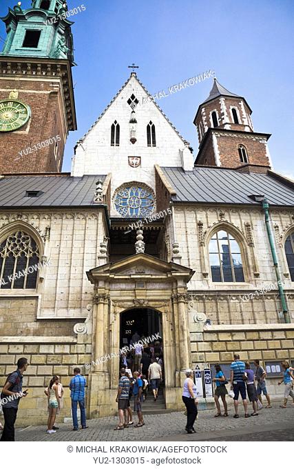 Entrance to Wawel Cathedral on Wawel Castle in Krakow, Poland