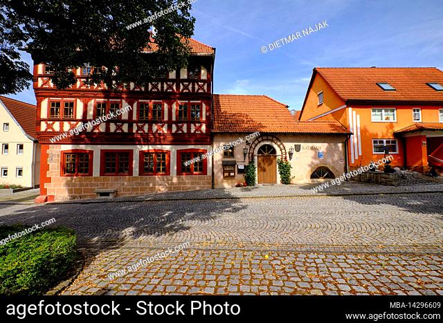 The town hall in Stockheim, district Rhön-Grabfeld, biosphere reserve Rhön, Lower Franconia, Franconia, Bavaria, Germany