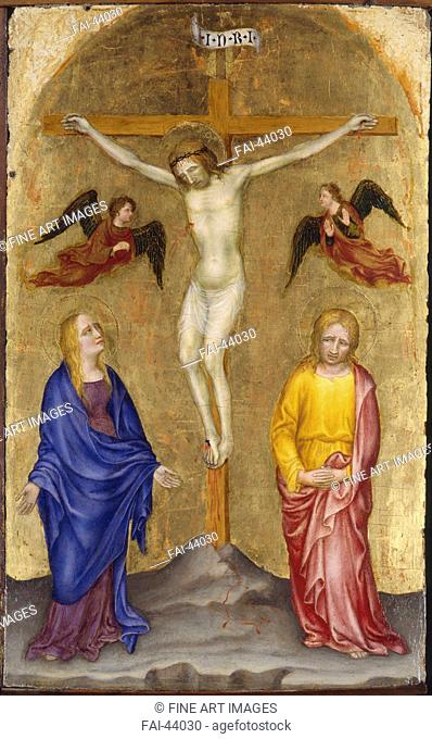 The Crucifixion (From the Valle Romita Polyptych) by Gentile da Fabriano (ca 1370-1427)/Tempera on panel/Gothic/c.1410/Italy