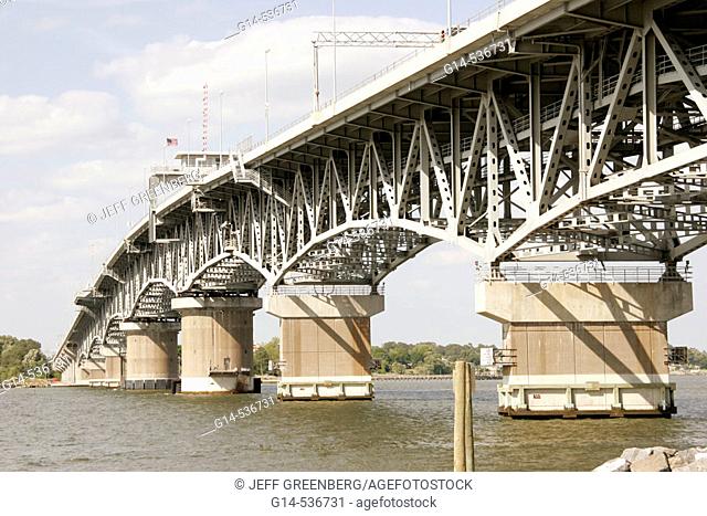 Virginia, Yorktown, York River Bridge, highway, water, steel
