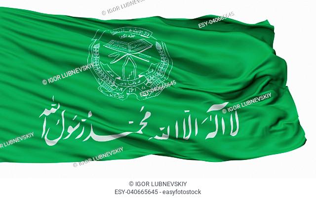 Hezbi Islami Gulbuddin Flag, Isolated On White Background