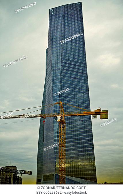 Crystal Tower, skyscraper of Madrid, placed in financial zone , four modern skyscrapers (Cuatro Torres), Spain
