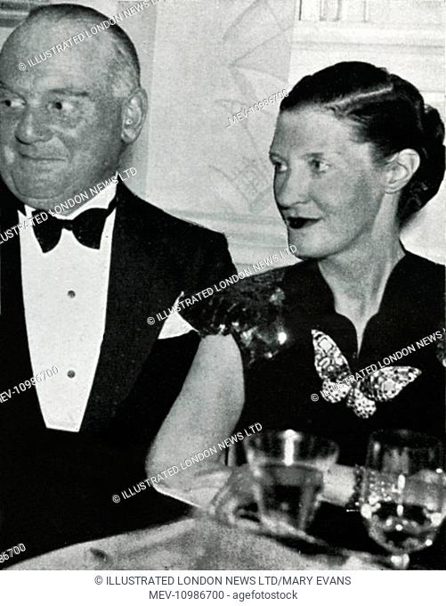 The Marchese Strozzi, head of the noble Florentine family, pictured with the Hon. Mrs Reginald (Daisy) Fellowes at a Monte Carlo Sporting Club gala evening