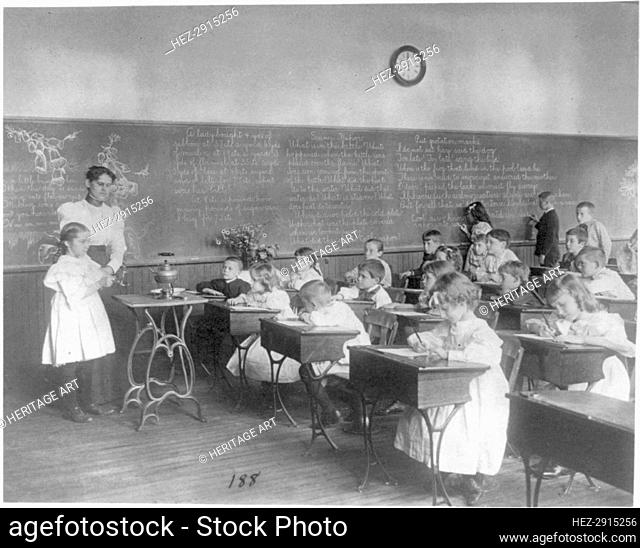 Class in science - studying water vapor, 2nd Division elementary school, Washington, D.C., (1899?). Creator: Frances Benjamin Johnston