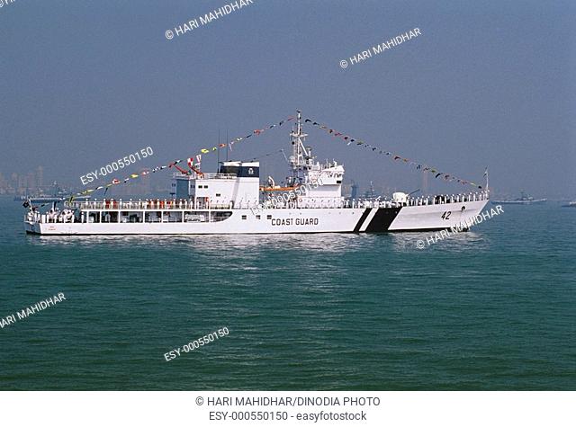 Nay review 2001 , Ship coast guard , Bombay Mumbai , Maharashtra , India