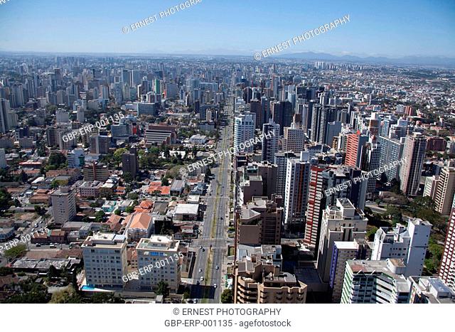 Aerial view, 2012, neighborhood, Batel, Curitiba, Parana, Brazil