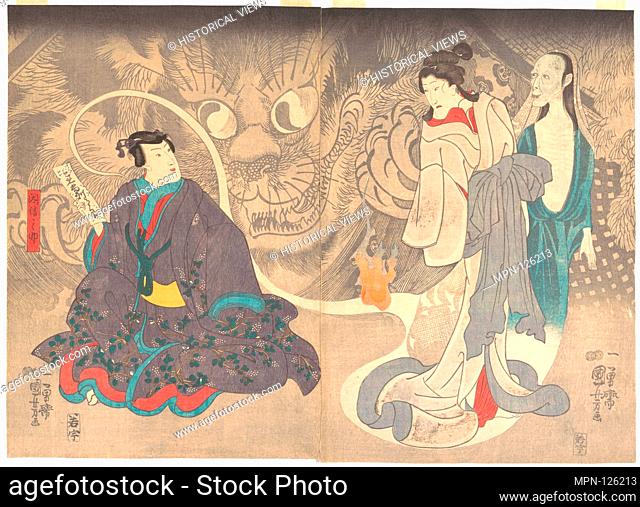 Scene from a Ghost Story: The Okazaki Cat Demon. Artist: Utagawa Kuniyoshi (Japanese, 1797-1861); Period: Edo period (1615-1868); Date: ca