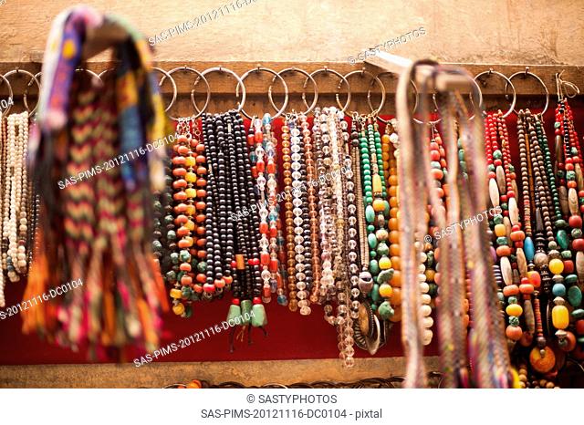 Craft products for sale at a souvenir shop, Tibetan Market, Delhi, India