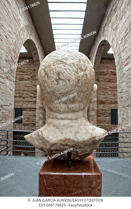 Back view of Roman Bust of male under archs