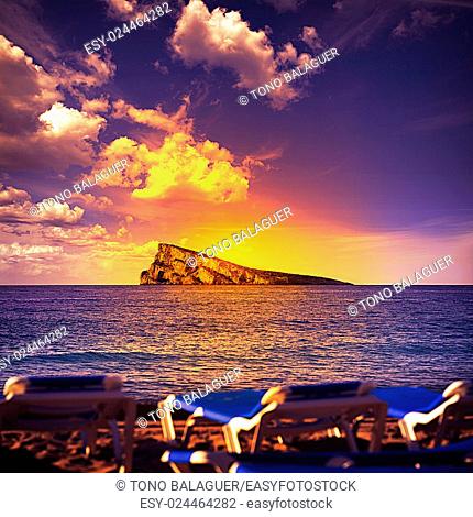 Benidorm island in Mediterranean Alicante of Spain