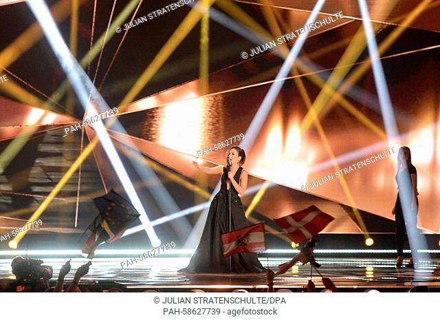 Singer Elhaida Dani representing Albania performs during the Grand Final of the 60th Eurovision Song Contest 2015 in Vienna, Austria, 23 May 2015