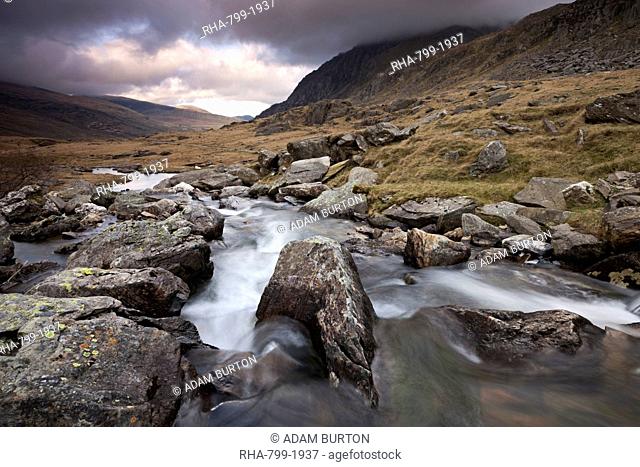 Rocky river in Cwm Idwal, Snowdonia National Park, Wales, United Kingdom, Europe