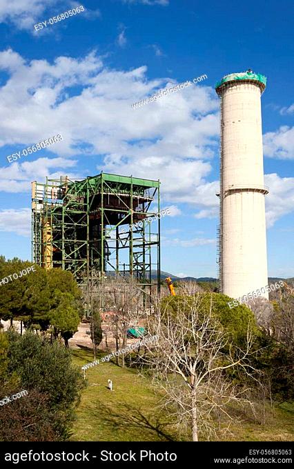 Dismantling the thermal power plant of Cubelles, Barcelona, Spain