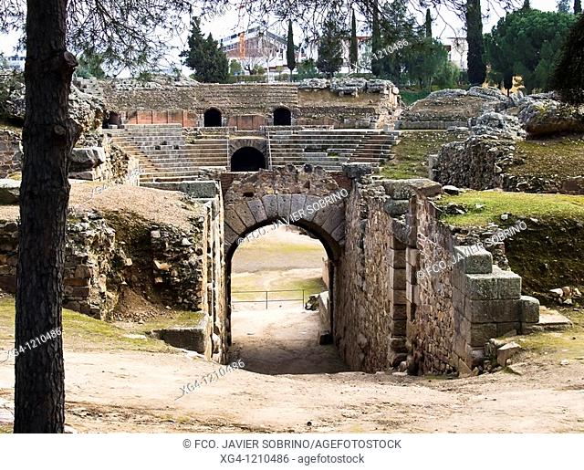 Anfiteatro romano - Ruinas de la ciudad romana de Emérita Augusta, Patrimonio de la Humanidad - Mérida - Provincia de Badajoz - Extremadura - España