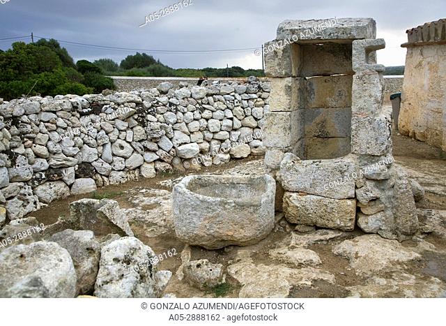Taula de Torralba. Prehistoric Village of Torralba d'en Salord. Minorca. Balearic Islands. Spain