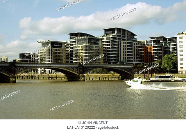 Battersea Bridge is a cast iron and granite five-span cantilever bridge crossing the River Thames in London, England. It is situated on a sharp bend in the...
